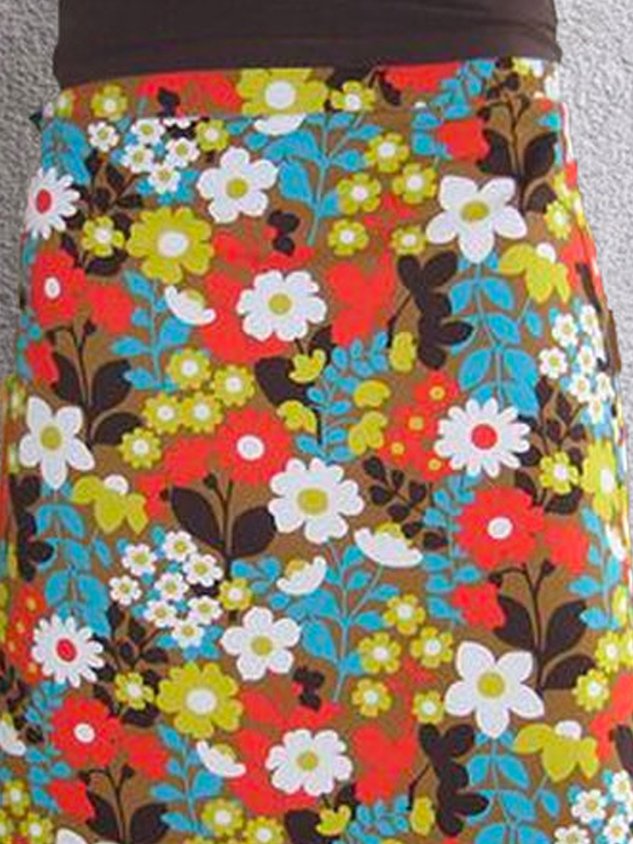 Farbe Geblümt Lässig Print Rock