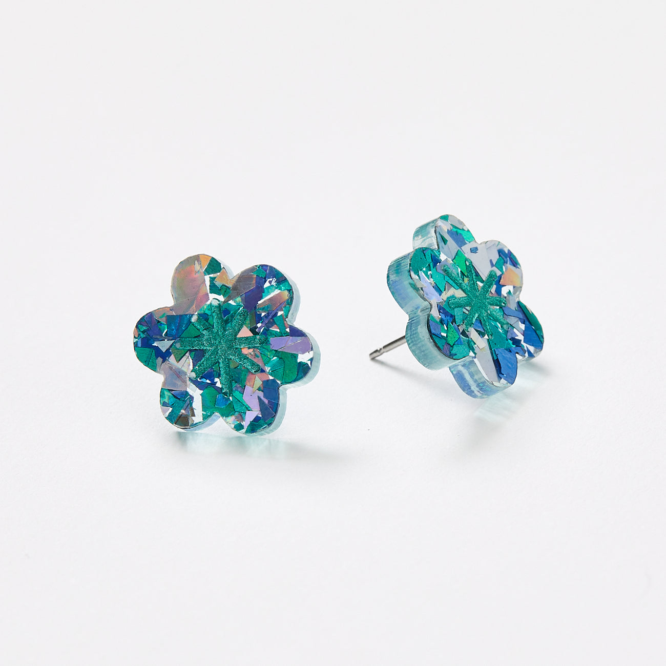 Aster Stud Earrings - Aqua