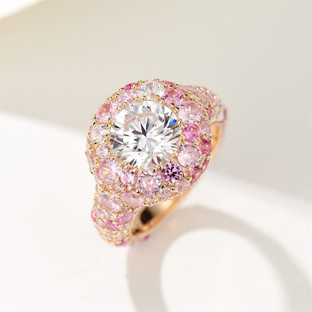 Pink colored diamond ring