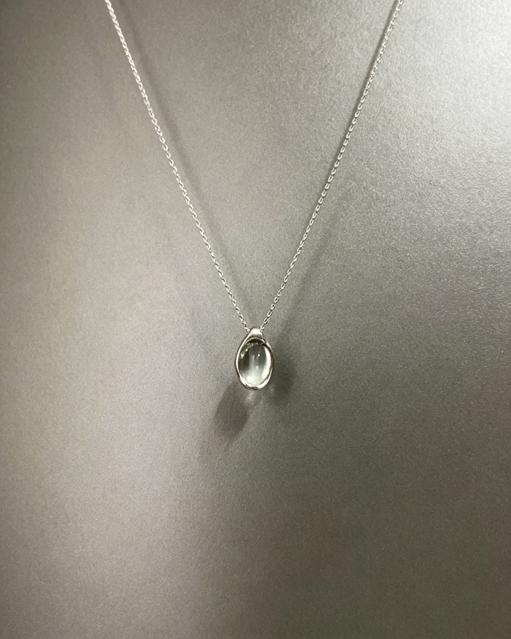 Vintage Teardrop Blue Crystal Silver‑Plated Necklace
