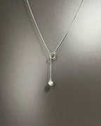 Vintage Circle‑Loop Adjustable Pearl Drop Y‑Shaped Necklace