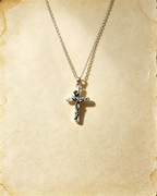 Vintage Twisted Cross Silver‑Plated Necklace
