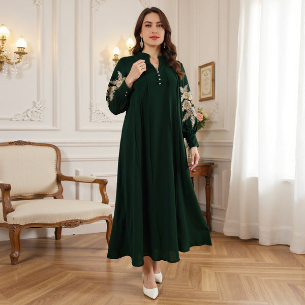 Fashionable Embroidered Robe Dress