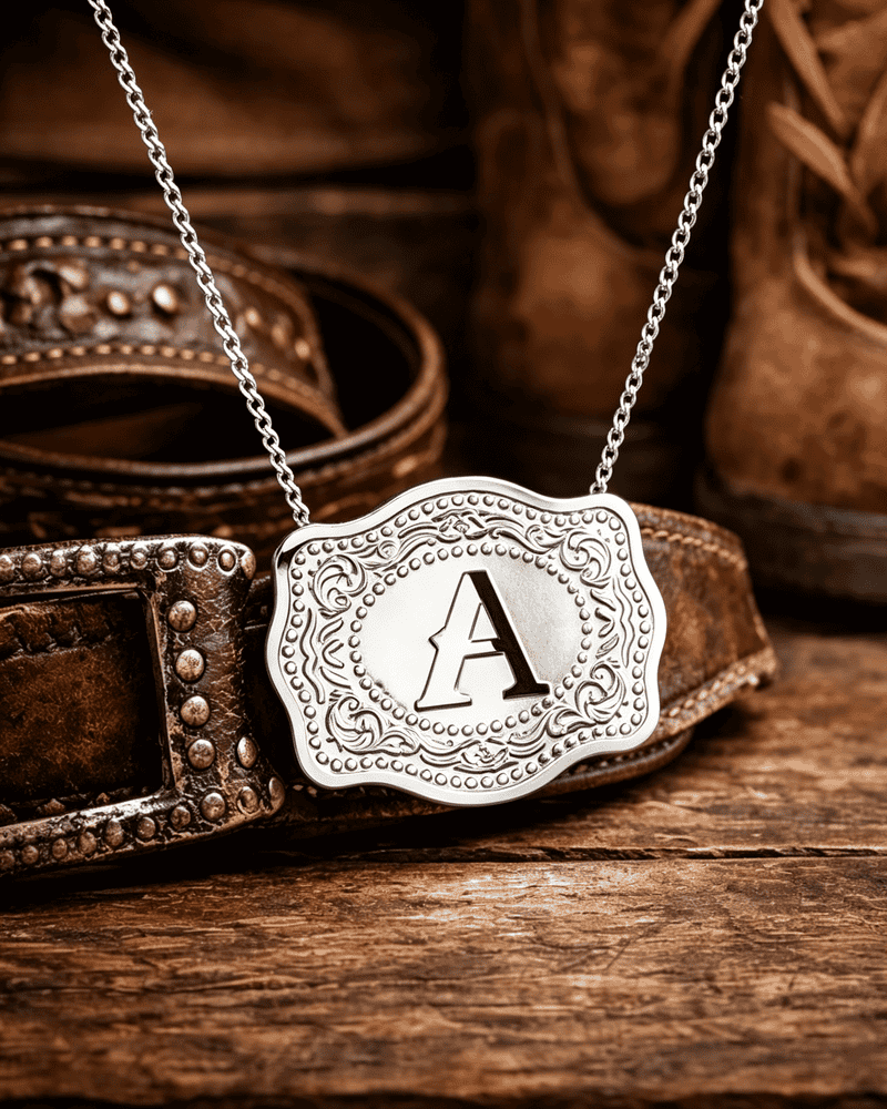 Buckle Necklace Boxes with cowboy style elements