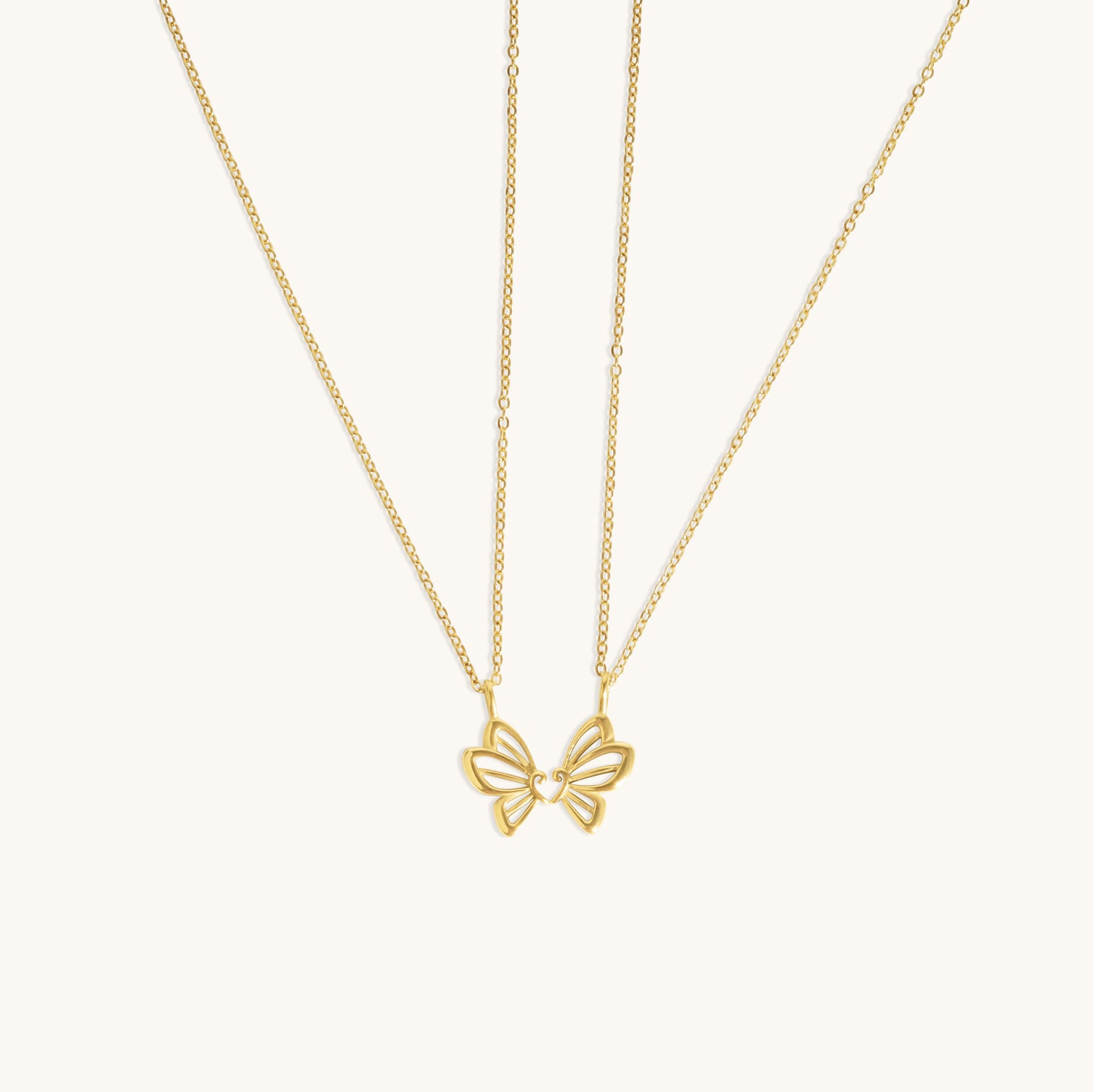 BFF Butterfly Necklace  - 18K Gold Plated