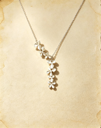 Vintage Cascading Flower Silver‑Plated Pendant Necklace