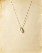 Vintage Teardrop Blue Crystal Silver‑Plated Necklace