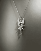 Vintage-Grey Moonlight Wand silver necklace of the Eye of the Devil