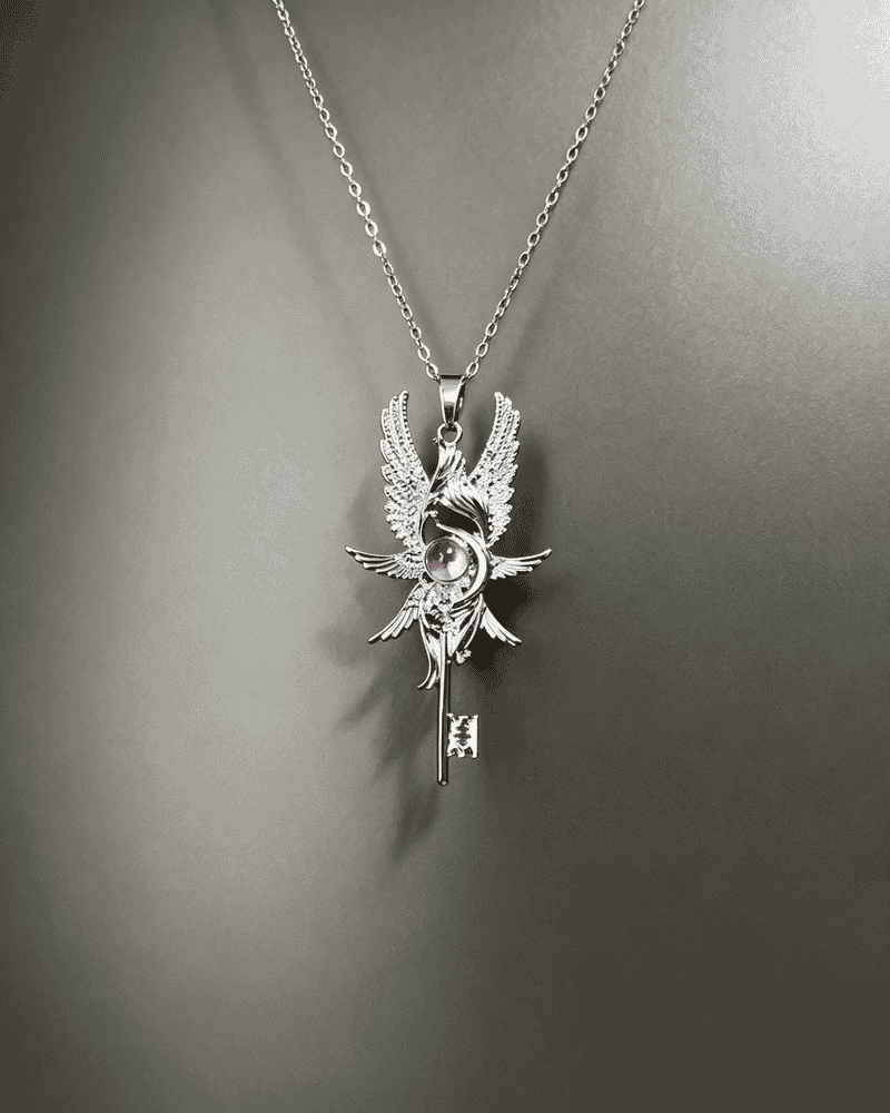 Vintage-Grey Moonlight Wand silver necklace of the Eye of the Devil