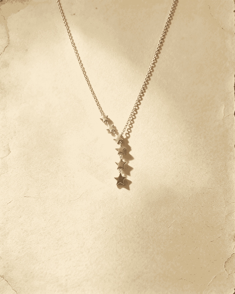 Vintage Cascading Falling Star Pendant Necklace