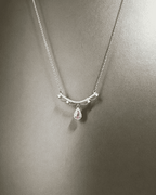 Vintage Lace‑Shaped Teardrop Crystal Pendant Necklace