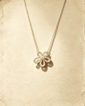 Vintage Hollow‑Flower Shiny Rhinestone Pendant Necklace