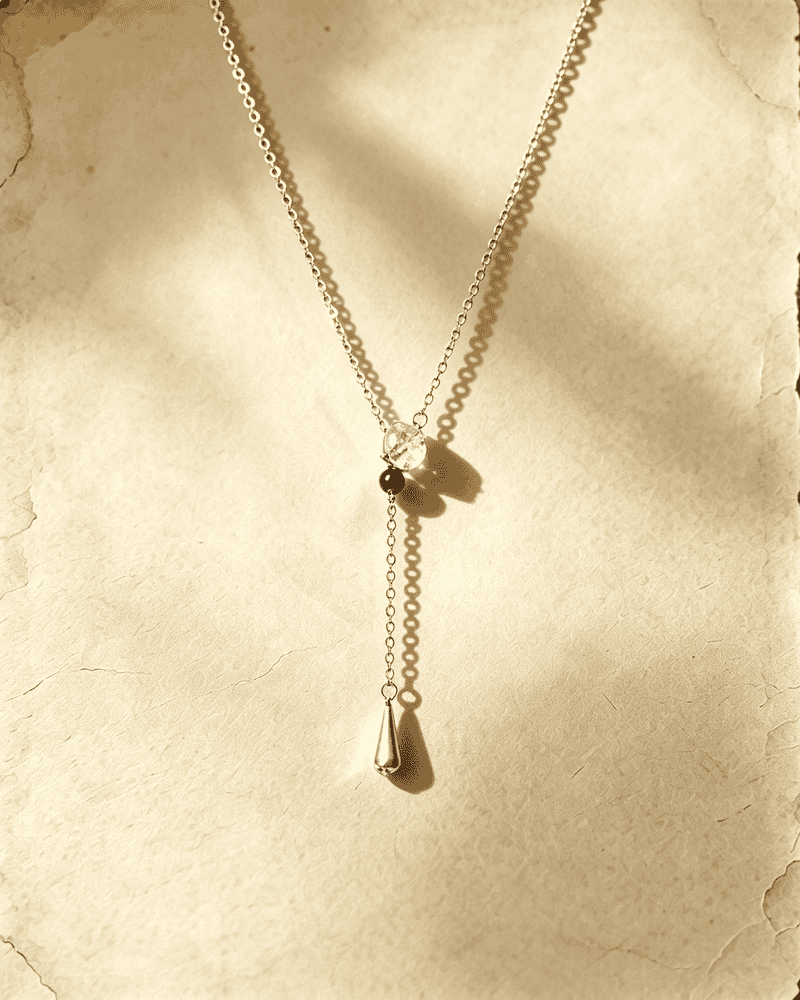 Vintage Y‑Shaped Waterdrop Crystal Tassel Pendant Necklace