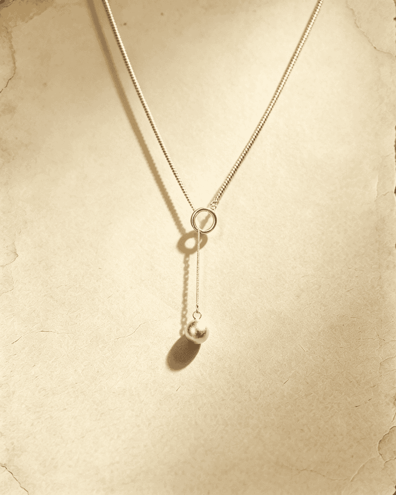 Vintage Circle‑Loop Adjustable Pearl Drop Y‑Shaped Necklace