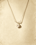 Vintage Twig‑Shaped Chain Small Flower Crystal Pendant Necklace