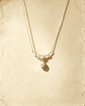 Vintage Branch‑Shaped Inlaid Crystal Artificial Pearl Pendant Necklace