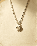 Vintage Star‑Chain White Tooth Pendant Necklace