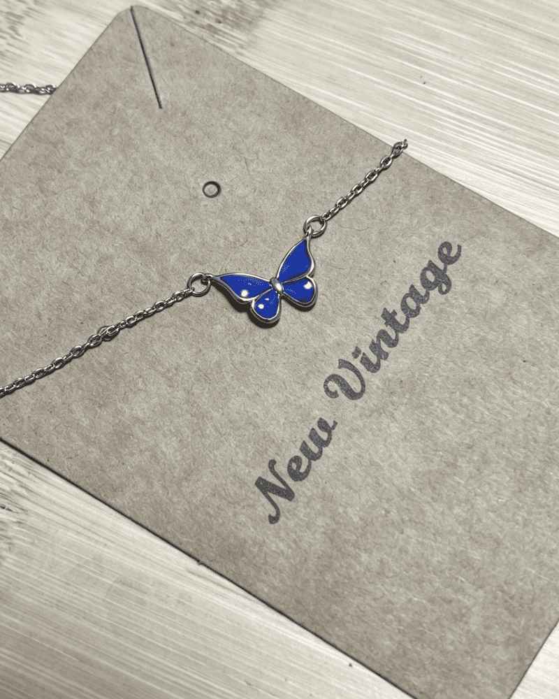 Vintage Color‑Shift Butterfly Pendant Necklace