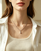 Vintage Wavy Chain Water‑drop Pendant Necklace