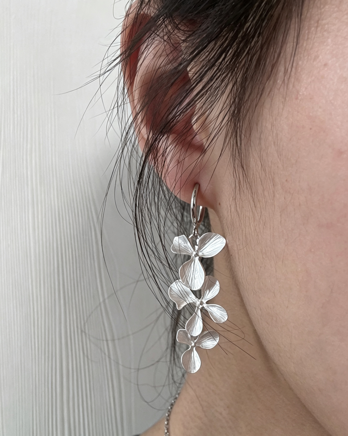  Flower Drop Dangle EarringsWearing display picture