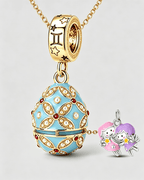 Enamel Christmas Egg – Zodiac-Themed Openable Lucky Egg Pendant Necklace Gemini Necklace