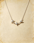 Vintage 3‑Flying‑Birds Pendant Necklace Minimalist Swallow Silver