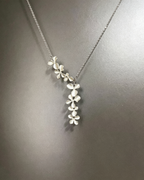 Vintage Cascading Flower Silver‑Plated Pendant Necklace