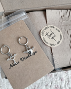 Vintage-Heart Wing Lock‑Key Drop Earrings