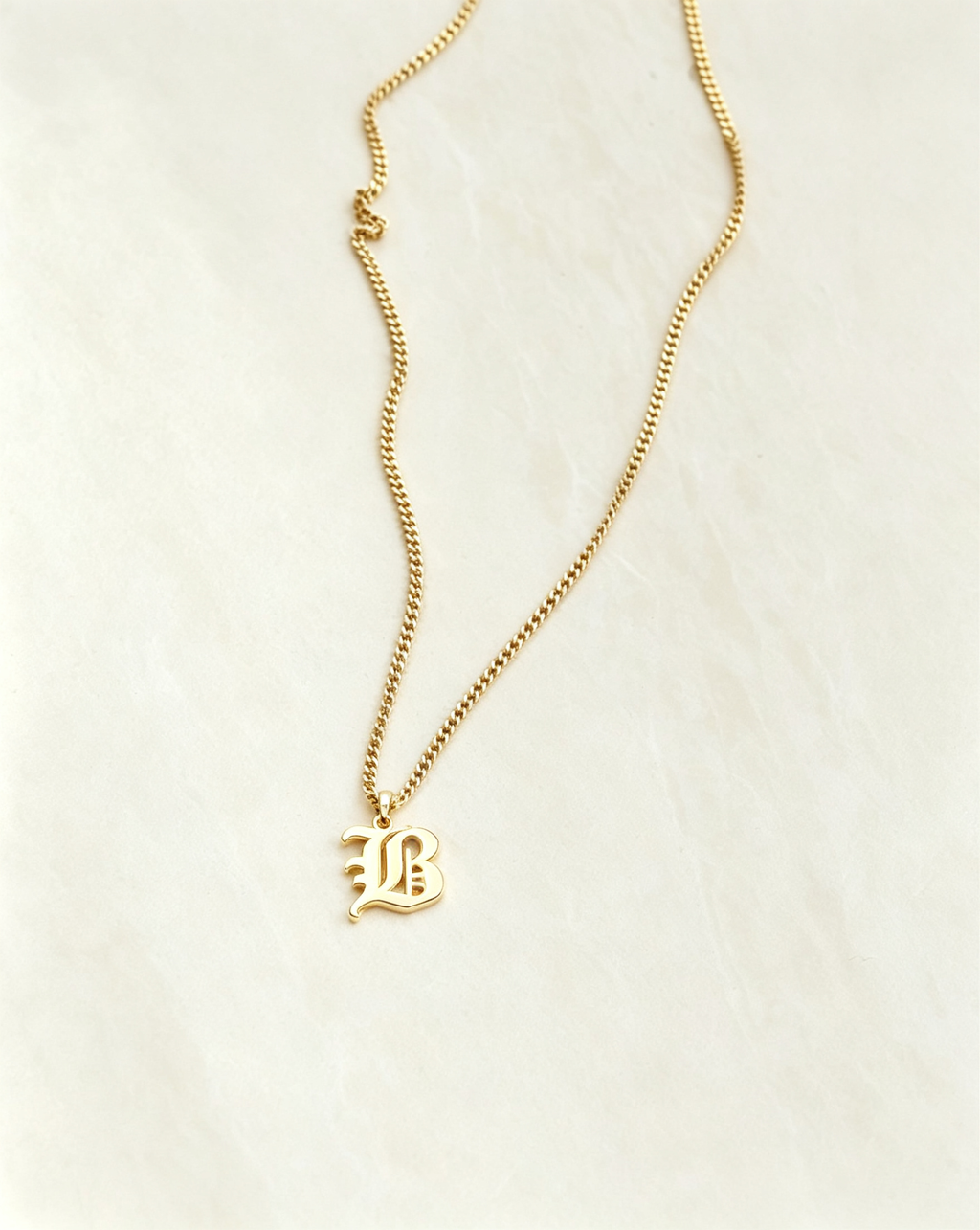Camille Vintage English Letter Necklace