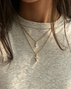 Vintage Double‑Layer Zircon Cross & Teardrop Pendant Necklace Gold‑Tiered Stacked