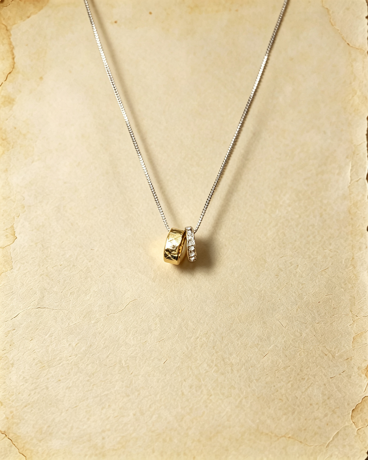 Vintage Twin‑bead Pendant Necklace Minimalist Two‑Charms