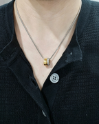 Vintage Twin‑bead Pendant Necklace Minimalist Two‑Charms