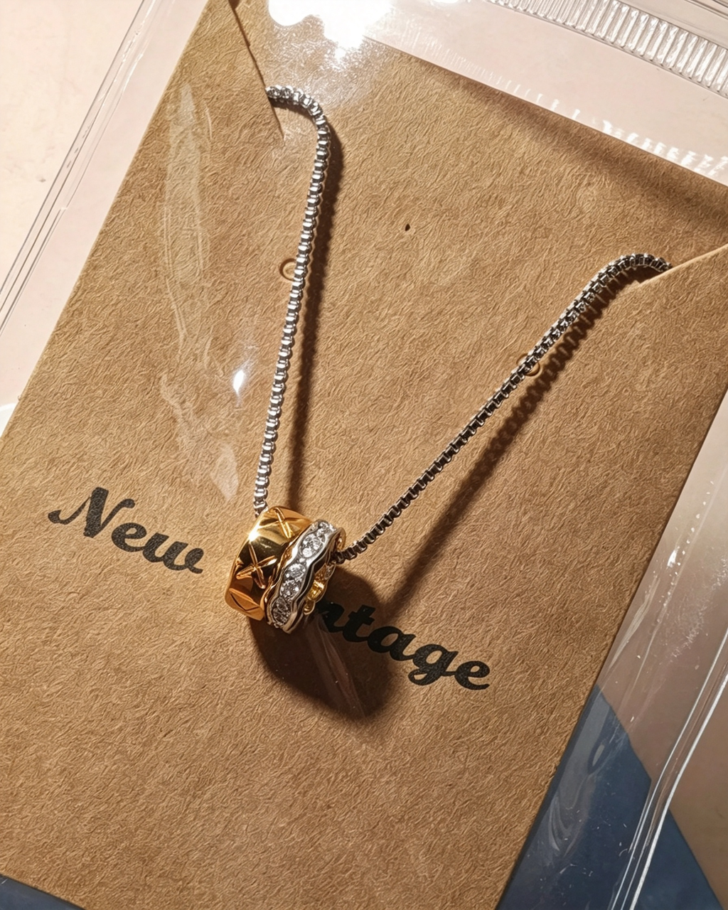 Vintage Twin‑bead Pendant Necklace Minimalist Two‑Charms