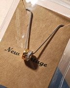 Vintage Twin‑bead Pendant Necklace Minimalist Two‑Charms