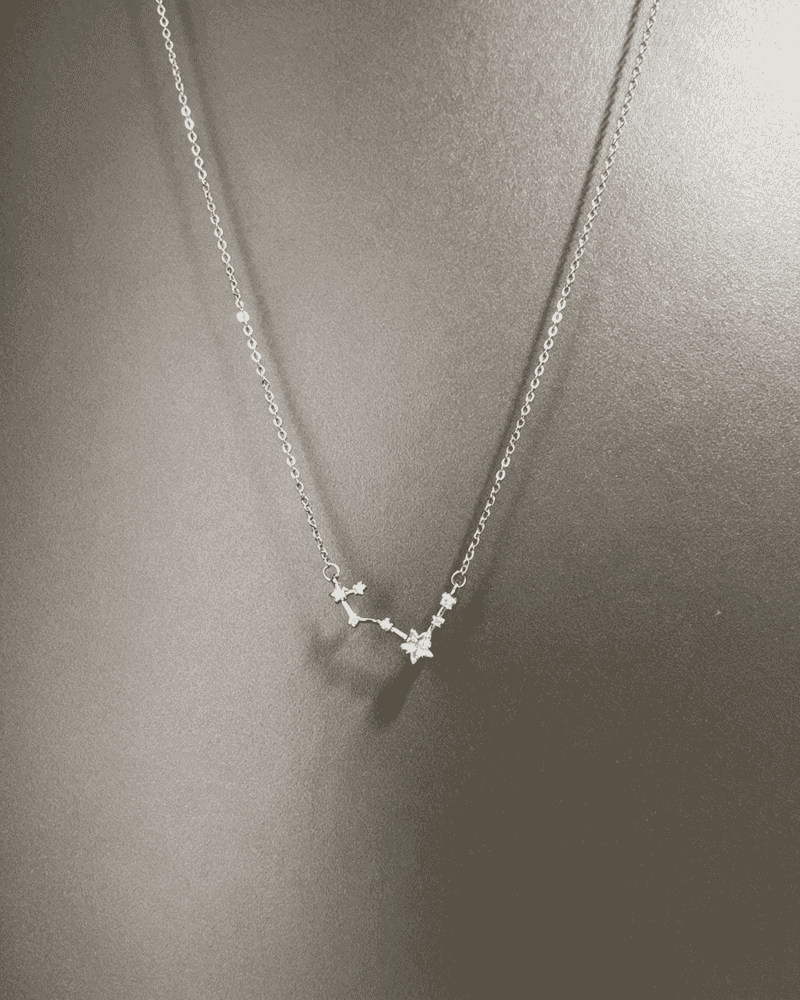 Vintage Ursa Major Big Dipper Star Crystal Clavicle Necklace