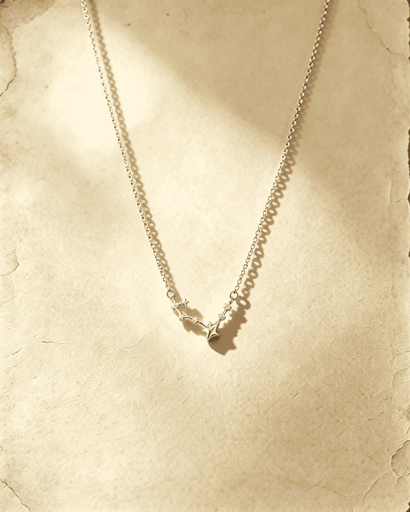 Vintage Ursa Major Big Dipper Star Crystal Clavicle Necklace