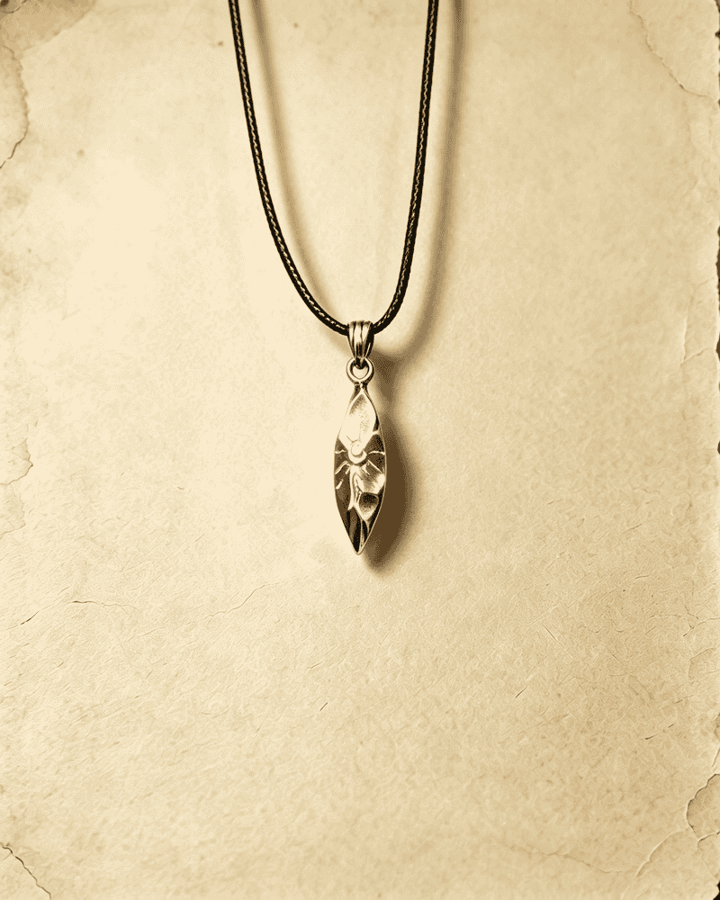 Vintage Wishing‑Stone Pendant Necklace With Black Wax Rope Chain, Unisex