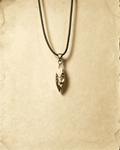 Vintage Wishing‑Stone Pendant Necklace With Black Wax Rope Chain, Unisex