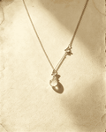 Vintage Butterfly Clear Chalcedony Pendant Necklace