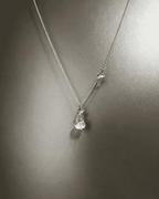 Vintage Butterfly Clear Chalcedony Pendant Necklace