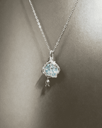 Hand‑made Wire‑Wrapped Blue Crystal Butterfly Pendant Necklace