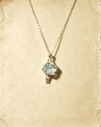 Hand‑made Wire‑Wrapped Blue Crystal Butterfly Pendant Necklace