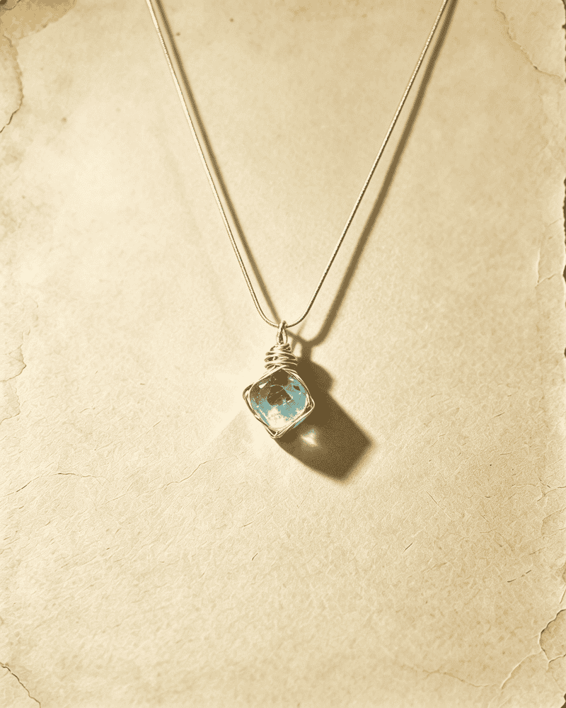 Hand‑made Wire Wrapped Green Fluorite Pendant Necklace