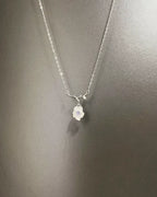 Vintage Twig‑Shaped Chain Small Flower Crystal Pendant Necklace