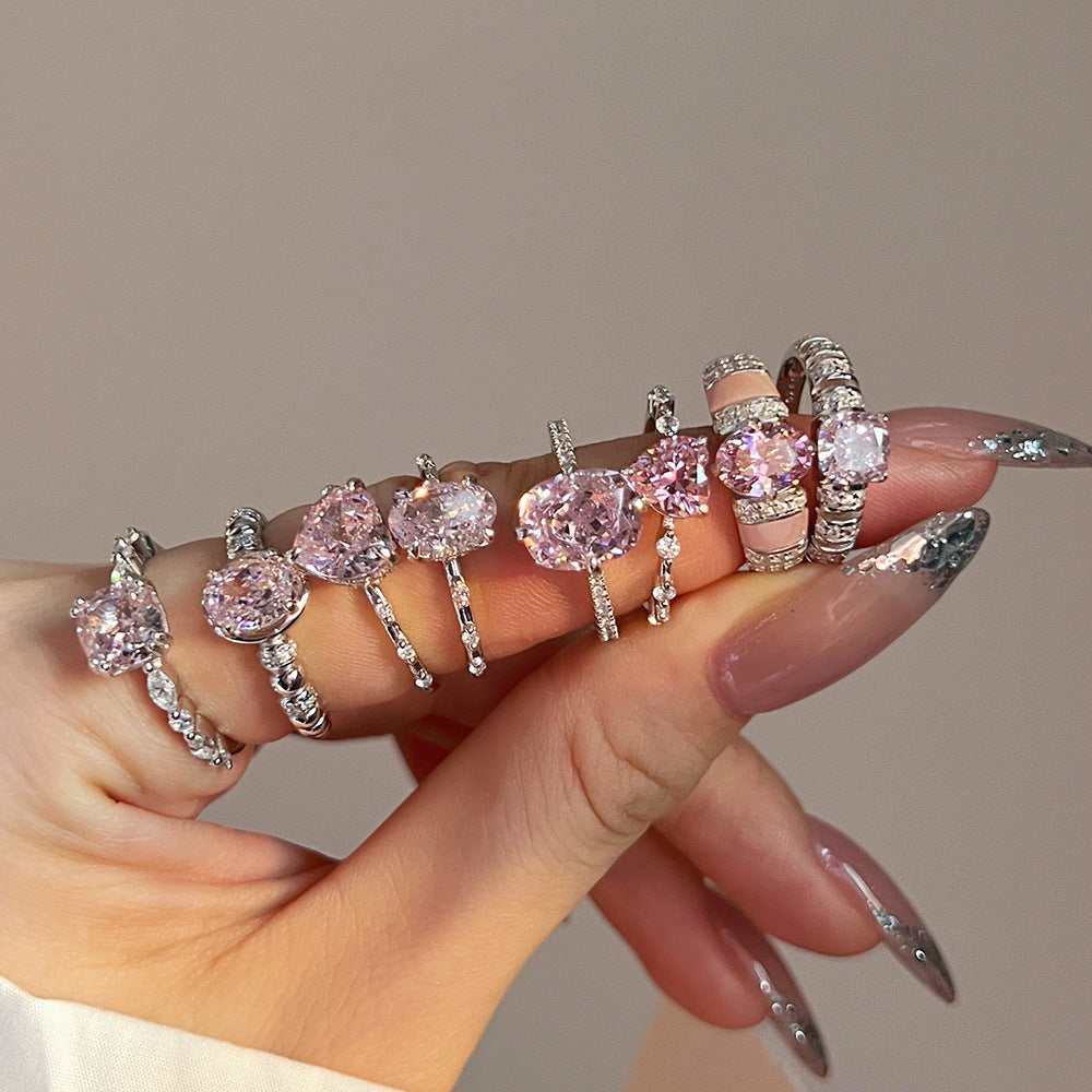 Light luxury high-end zircon series ring