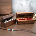 Engagement/Anniversary, Wedding Ceremony Ring Bearer Box for 3 Rings, Couples Newlyweds Valentine's Day Gift