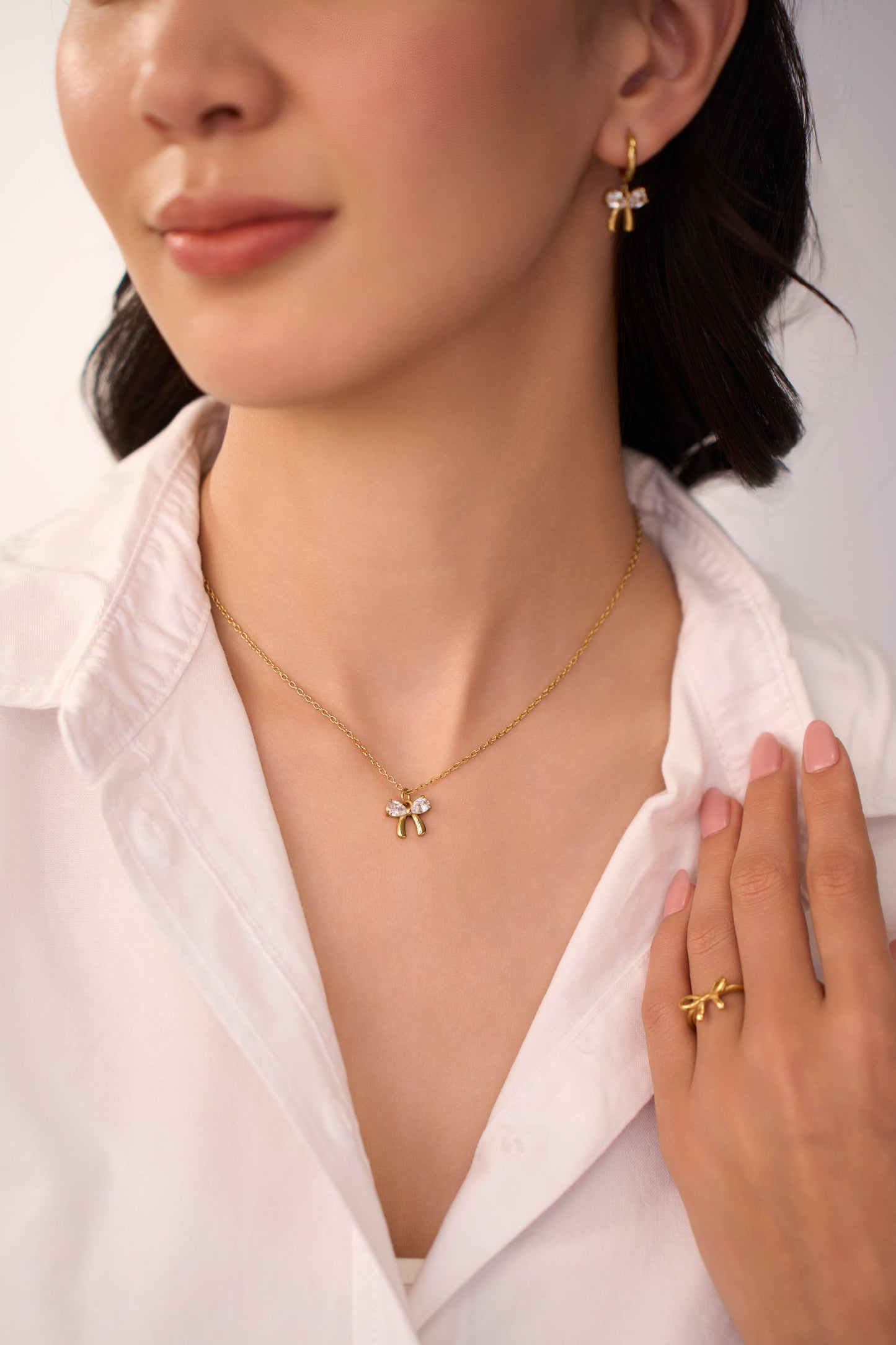 Bow Necklace  - 18K Gold Plated