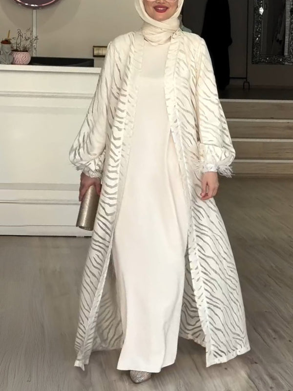 Hepburn style fashion print long skirt